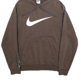 NIKE Mens Brown Hoodie XS Cotton Blend Pullover Hooded Sweatshirt