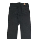 LEVI'S 501 Mens Jeans Black Regular Straight Denim W35 L31 Distressed Hem