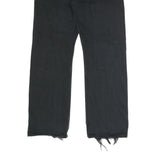 LEVI'S 501 Mens Jeans Black Regular Straight Denim W35 L31 Distressed Hem