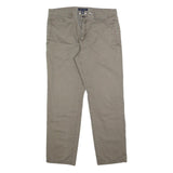 TOMMY HILFIGER Mens Cotton Beige Slim Straight Trousers W36 L32 Casual Wear