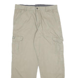 WRANGLER Mens Cotton Beige Regular Cargo Trousers W34 L32 Comfortable Utility