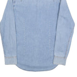 G-STAR Mens Blue Denim Slim Fit Shirt S Distressed Cotton Casual Long Sleeve