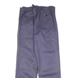 WORKER Mens Cotton Blend Blue Regular Fit Straight Leg Trousers W35 L34 Button