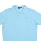 POLO RALPH LAUREN Mens Light Blue Short Sleeve Plain XL Classic Fit Cotton Blend