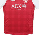 MACRON Mens Red & White FC Thun Football Shirt M Short Sleeve Round Neck