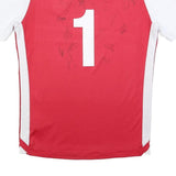 MACRON Mens Red & White FC Thun Football Shirt M Short Sleeve Round Neck