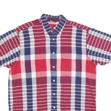 NAUTICA Mens Red & Blue Check Shirt XL Cotton Blend Casual Short Sleeve Button