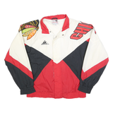 APEX ONE Mens Red Black & White Chicago Jacket M Polyester Zip Colourblock NHL