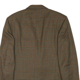 LANVIN Mens Brown & Green Wool Blend Check Blazer Jacket M Classic Tailored