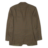 LANVIN Mens Brown & Green Wool Blend Check Blazer Jacket M Classic Tailored