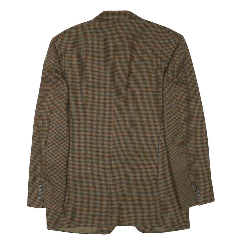 LANVIN Mens Brown & Green Wool Blend Check Blazer Jacket M Classic Tailored
