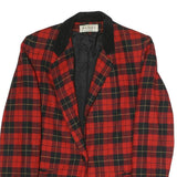 DUMAS Womens Red & Black Check Jacket M Polyester Blend Button Closure Classic