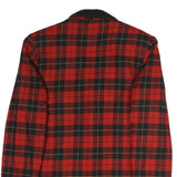 DUMAS Womens Red & Black Check Jacket M Polyester Blend Button Closure Classic