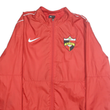 NIKE Mens Red Jacket L Polyester Plain Zip Sports Casual Lightweight