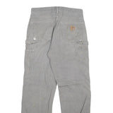 CARHARTT Mens Relaxed Grey Cotton Blend Trousers W30 L32 Workwear Durable Zip