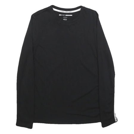 DKNY Womens Black Modern Long Sleeve Crew Neck T-Shirt M Cotton Blend