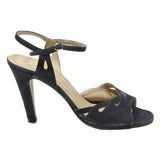 MARCOS Womens Strappy Platform Heels Leather Black UK 6 Comfortable Stylish