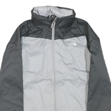 THE NORTH FACE Womens Grey & Dark Grey Outdoor Jacket M Polyester Blend Zip
