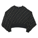 NIKE Womens Black Crew Neck S Sweatshirt All Over Print Cotton Blend