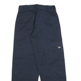 DICKIES Mens Cotton Blend Blue Loose Straight Trousers W27 L30 Workwear