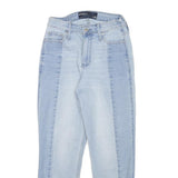 HOLLISTER Womens Jeans Blue Relaxed Straight Denim Light W24 L24 Frayed Hem