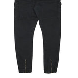 PULL & BEAR Mens Slim Black Cargo Trousers W28 L26 Cotton Blend Button Closure