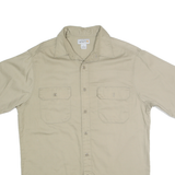 CARHARTT Mens Beige Short Sleeve Cotton Blend Shirt L Workwear Utility Casual
