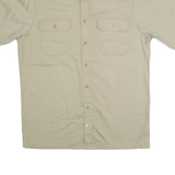CARHARTT Mens Beige Short Sleeve Cotton Blend Shirt L Workwear Utility Casual