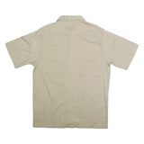 CARHARTT Mens Beige Short Sleeve Cotton Blend Shirt L Workwear Utility Casual