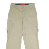 DICKIES Mens Regular Fit Beige Cargo Cotton Blend Trousers W30 L30 Zip Pocket