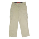 DICKIES Mens Regular Fit Beige Cargo Cotton Blend Trousers W30 L30 Zip Pocket