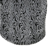 Womens Grey Black Animal Print Faux Fur Jacket L Polyester Blend Sleeveless Open