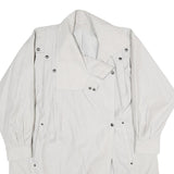 Womens White Cream Jacket UK 8 Polyester Blend Button Closure Plain Elegant