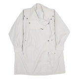 Womens White Cream Jacket UK 8 Polyester Blend Button Closure Plain Elegant