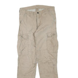 CARHARTT Mens Regular Beige Cargo Cotton Blend Trousers W32 L32 Workwear
