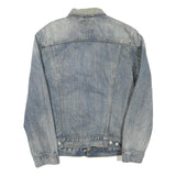 LEVI'S Mens Blue Denim Jacket L Cotton Blend Button Closure Classic Fit Fashion