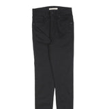 LEVI'S Womens Slim Fit Skinny Black Denim Cotton Blend Jeans W25 L32 Stylish Zip