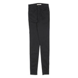 LEVI'S Womens Slim Fit Skinny Black Denim Cotton Blend Jeans W25 L32 Stylish Zip