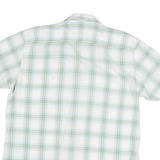 TOMMY HILFIGER Mens White & Green Check Shirt L Cotton Blend Casual Summer