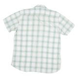 TOMMY HILFIGER Mens White & Green Check Shirt L Cotton Blend Casual Summer