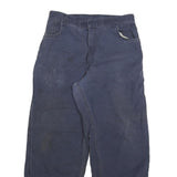 CARHARTT Mens Relaxed Blue Cotton Blend Trousers W32 L29 Workwear Casual Zip