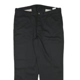 WRANGLER Mens Black Regular Fit Straight Leg Trousers W40 L30 Cotton Blend Zip