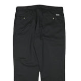 WRANGLER Mens Black Regular Fit Straight Leg Trousers W40 L30 Cotton Blend Zip