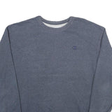 CHAMPION Mens Blue Crew Neck L Cotton Blend Sweatshirt Classic Logo Pullover