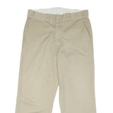 DICKIES Mens Cotton Blend Beige Regular Fit Straight Leg Trousers W32 L25