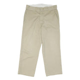 DICKIES Mens Cotton Blend Beige Regular Fit Straight Leg Trousers W32 L25