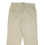 DICKIES Mens Cotton Blend Beige Regular Fit Straight Leg Trousers W32 L25
