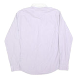 TOMMY HILFIGER Mens Blue & White Shirt M Button-Down Collar Cotton Blend Smart