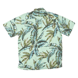COOKE STREET Mens Green Blue Leaf Pattern Cotton Blend Shirt XL Casual Summer