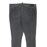 LEVI'S Womens Slim Black Denim Jeans Zip W37 L31 Stylish Casual